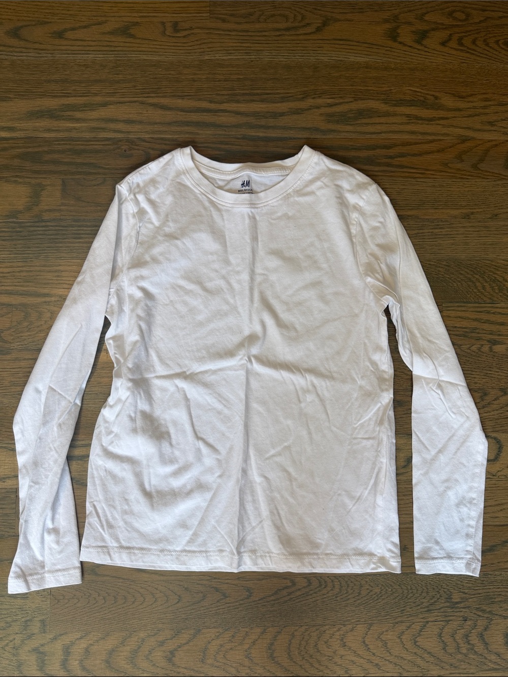 H&M White Long-Sleeve Crew Top